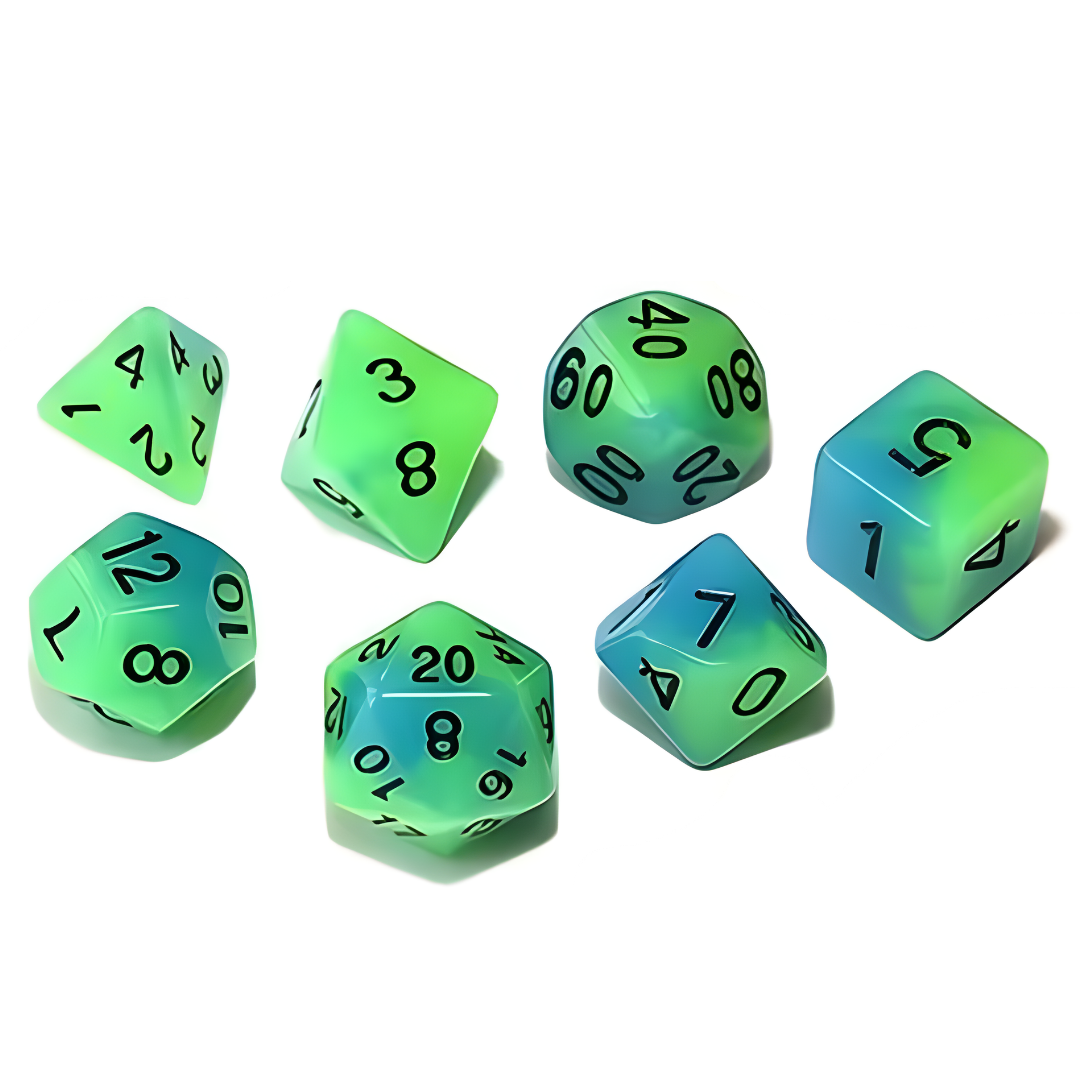 Dice set "Glowing in the Darkness"