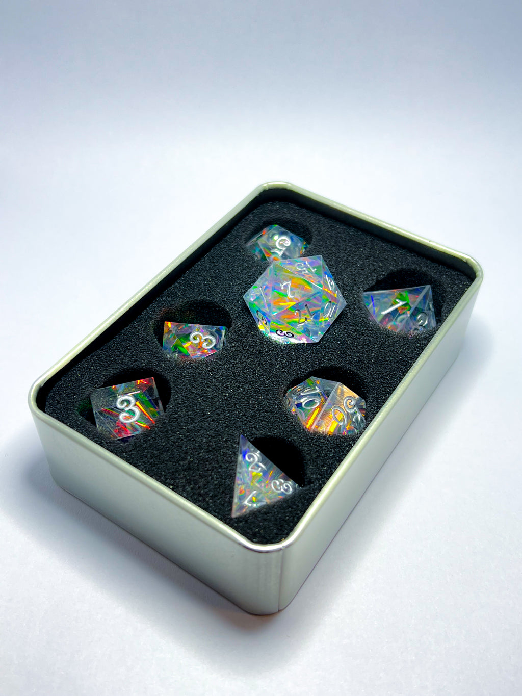 Sharp-edged dice set "Prismatic Shards"