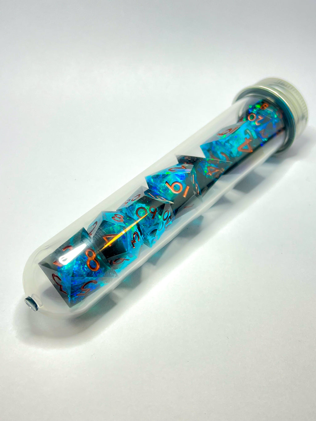 Sharp-edged dice set "Obsidian Sea"