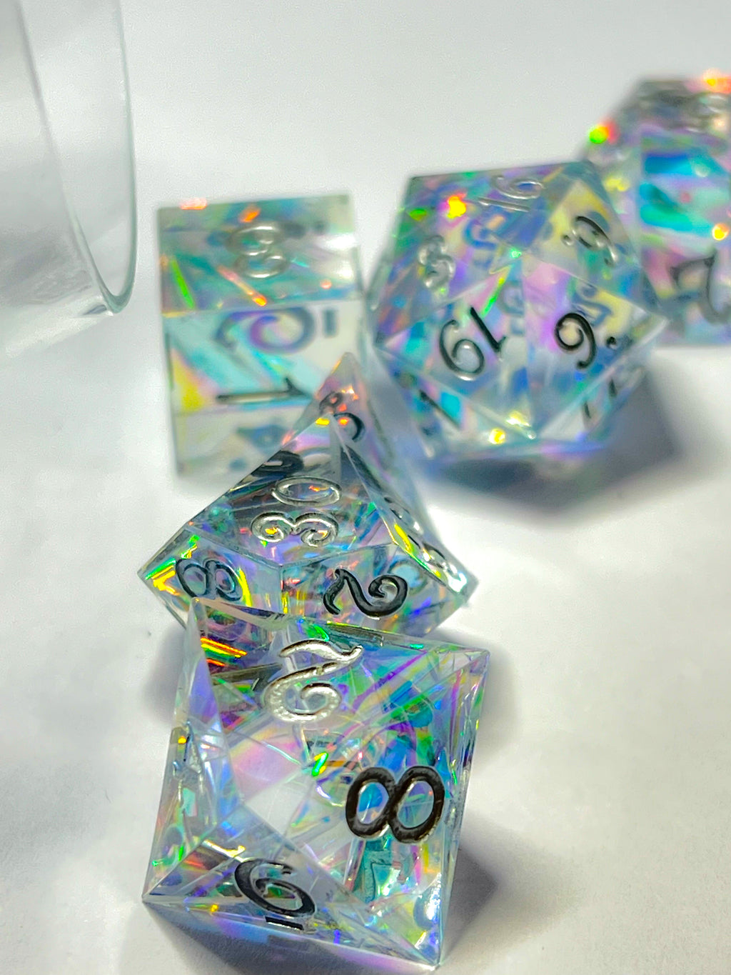 Sharp-edged dice set "Prismatic Shards"