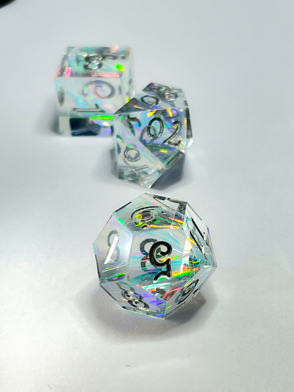 Sharp-edged dice set "Prismatic Shards"