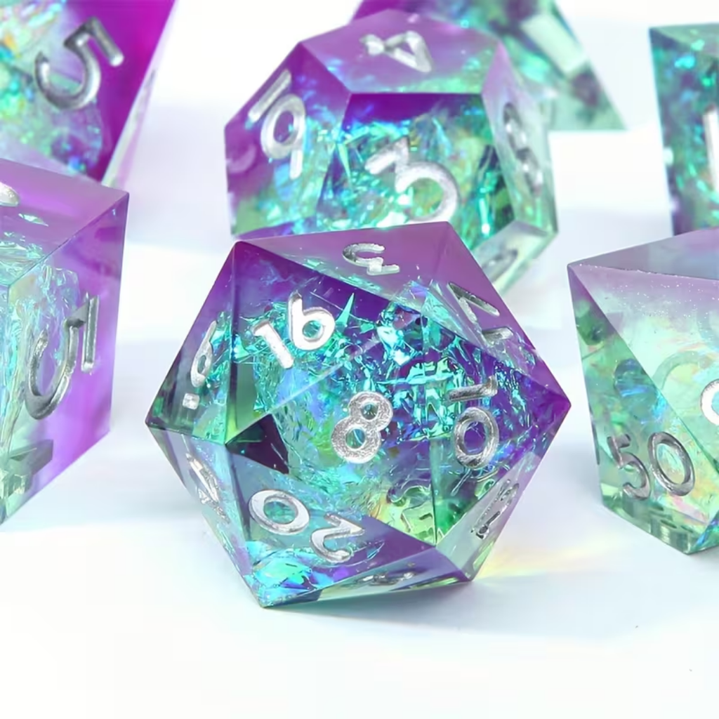 Sharp-edged dice set "Embrace of Shadows"
