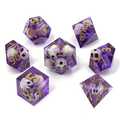 Sharp-edged dice set "Rolling Skulls"