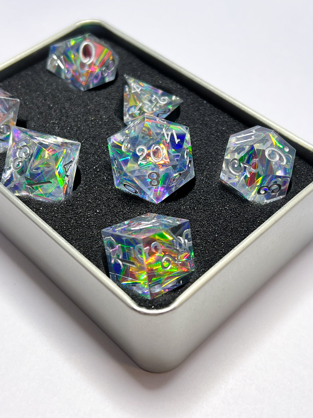Sharp-edged dice set "Prismatic Shards"