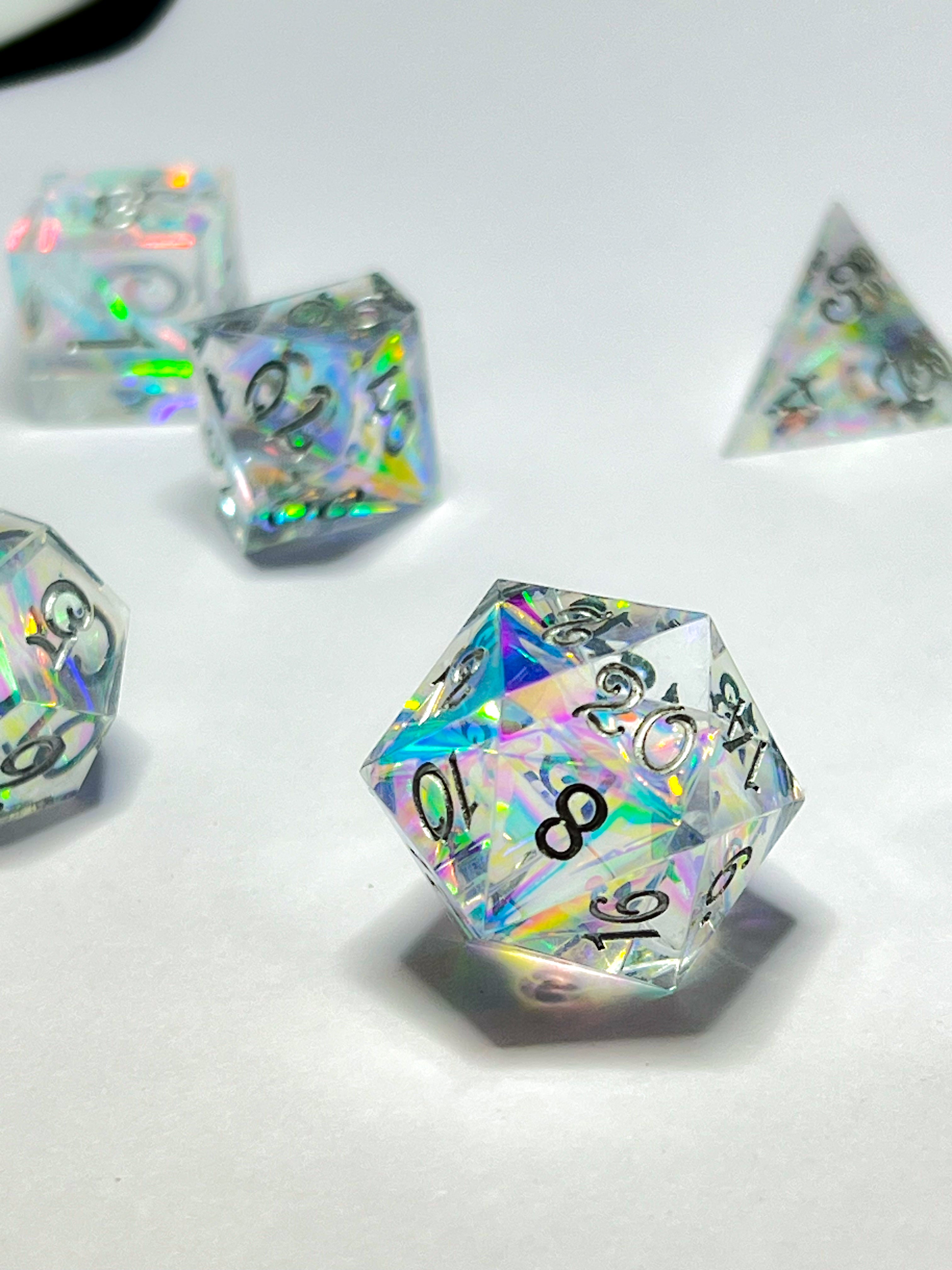 Sharp-edged dice set "Prismatic Shards"