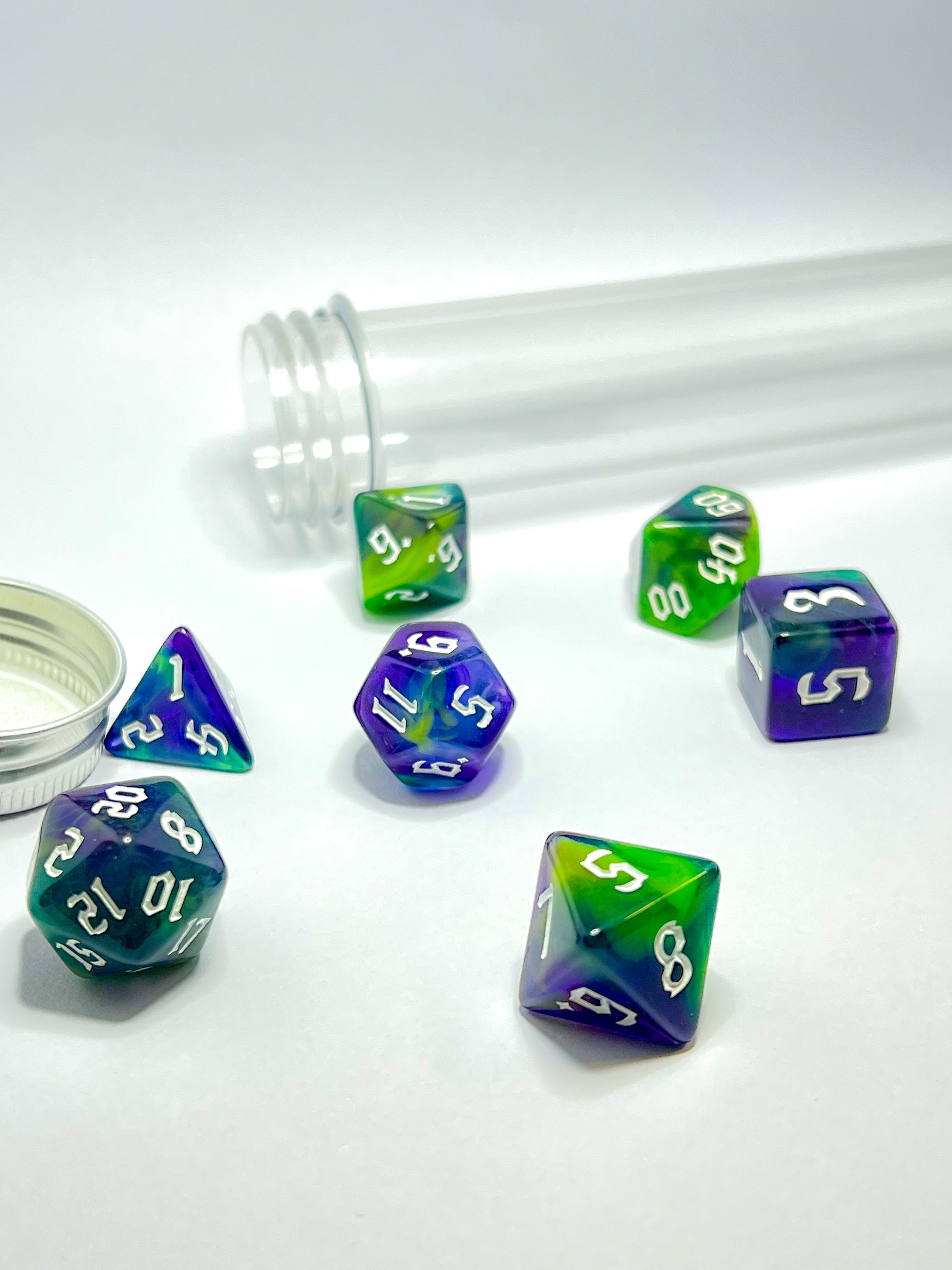 Dice set "Verdant Hex"