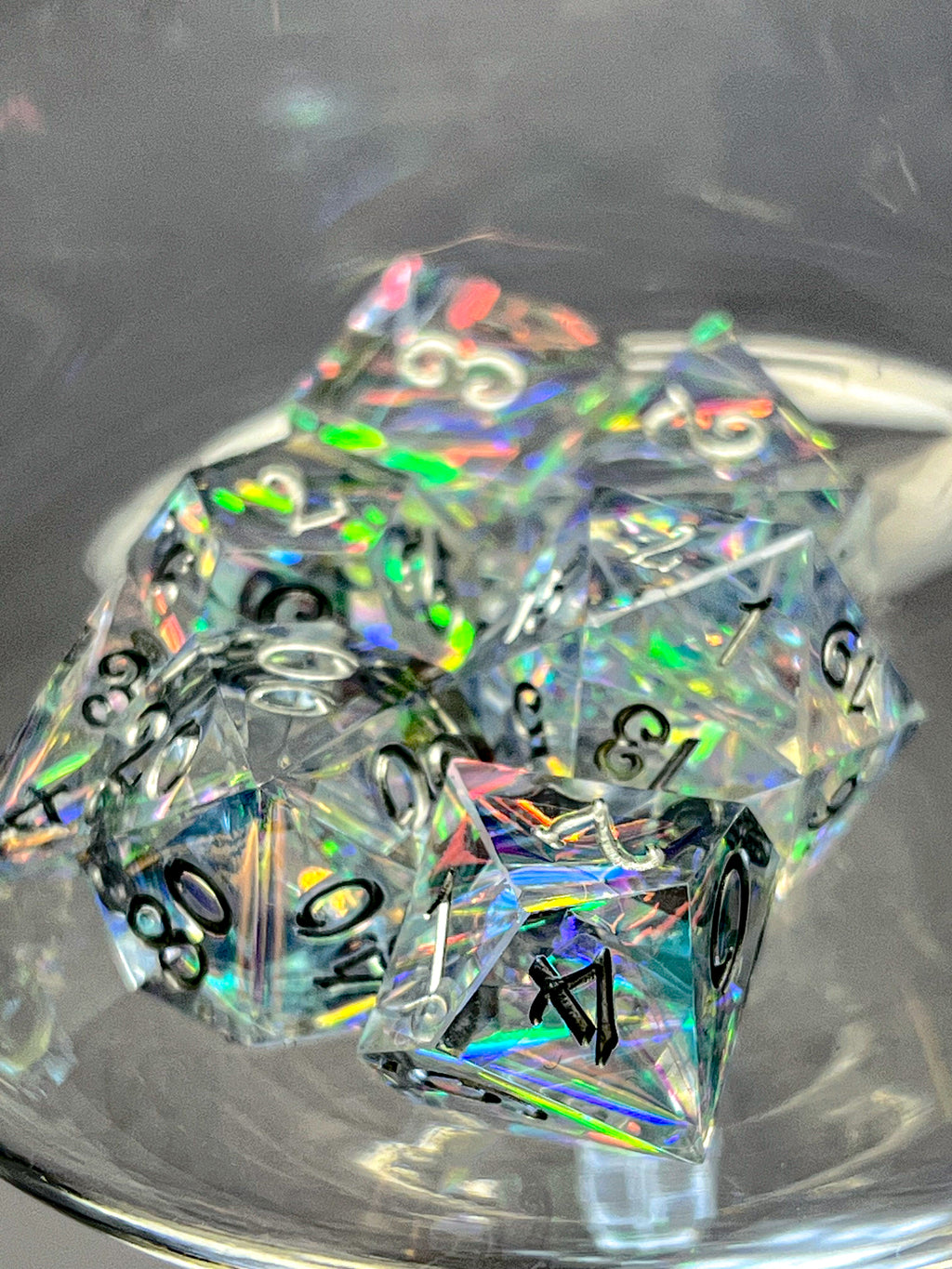Sharp-edged dice set "Prismatic Shards"